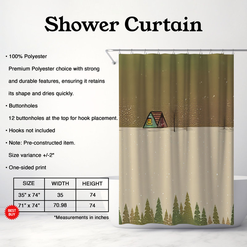 Rideau de douche Winter Snuggle - Premium, L 71 po x L 74 po