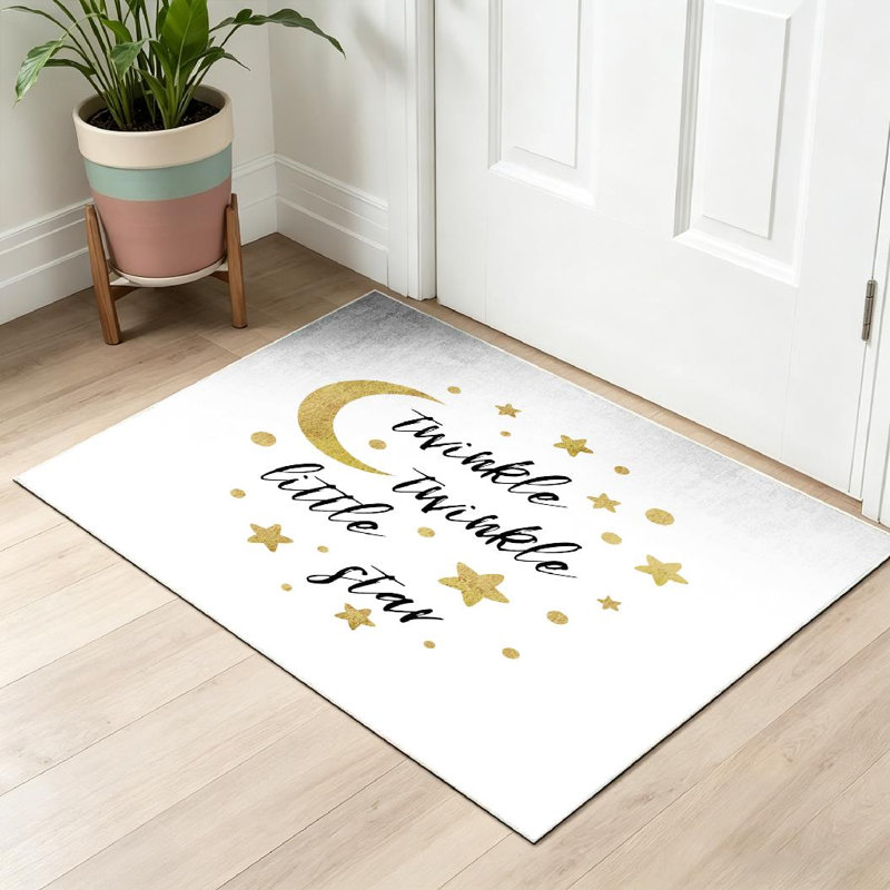 Tapis d'intérieur lavable à la machine Gold Little Star