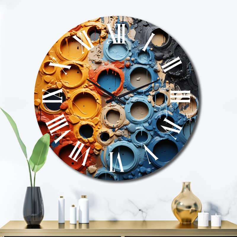 Horloge murale orange, Très grand