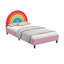 Lit plateforme tapissier Rainbow Design pour garçons et filles, joli lit princesse avec construction robuste