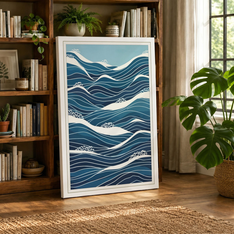Tidal Rhythms Coastal - Wrapped Canvas, 36x24 - 91.4 x 61.0 cm, Black Border