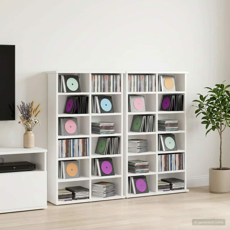 92 cm H Media Shelves, White