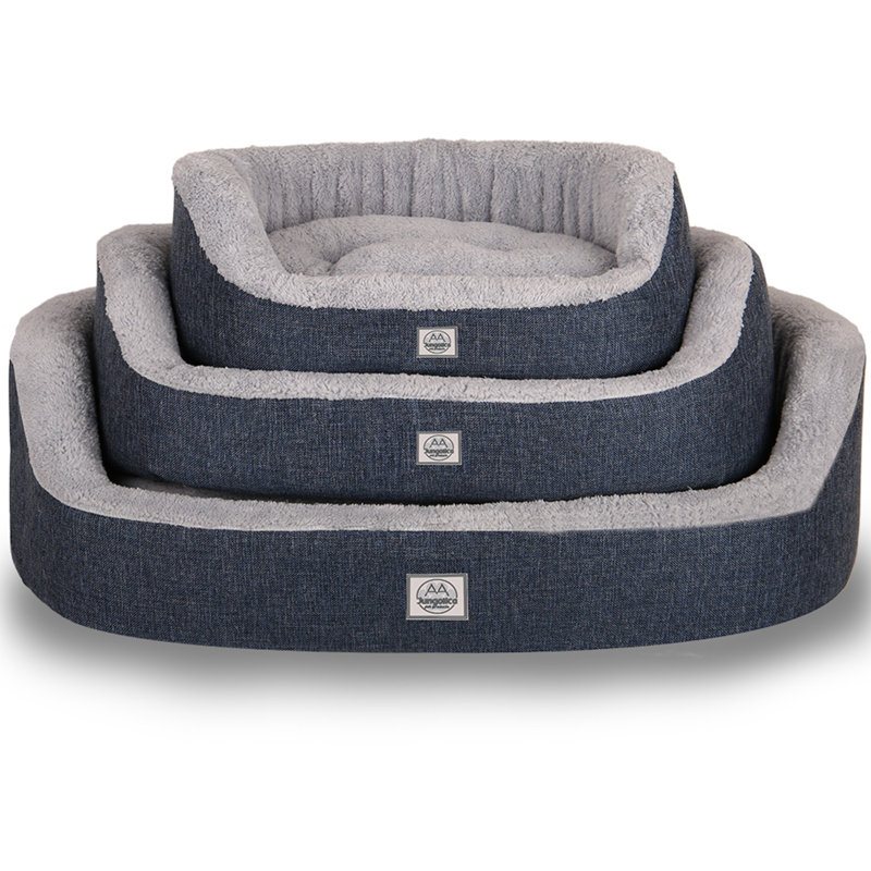 Jungolica Orthopedic Pet Bed, 80cm H x 70cm W x 22cm D, Navy Blue