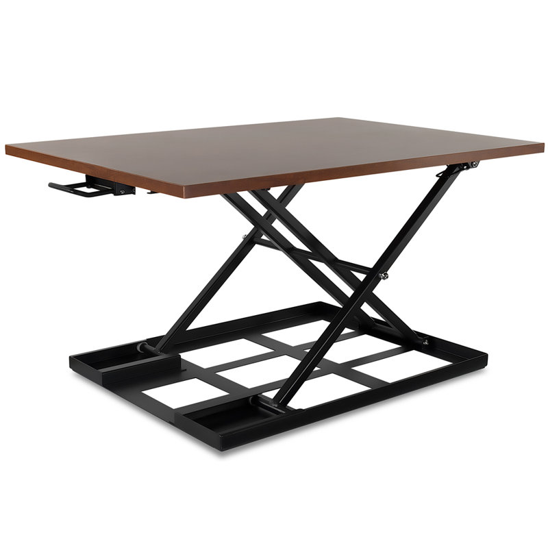 Jaleeza Adjustable Metal Base Standing Desk Converter, Brown