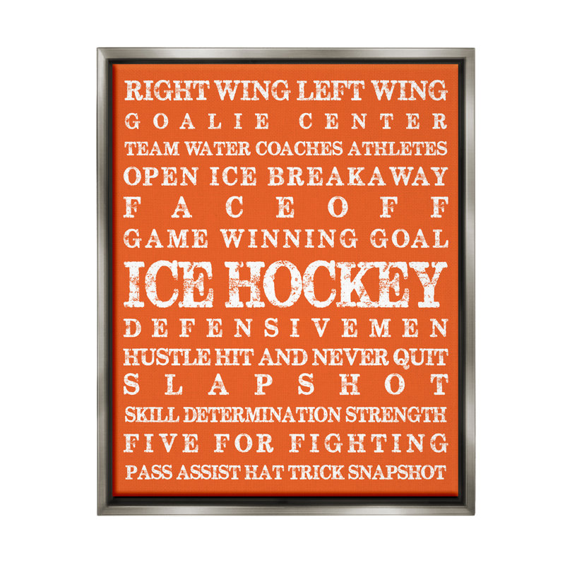 "Ice Hockey" par Melody Hogan sur toile, Cadre flottant gris lustré, H 31 po x l 25 po