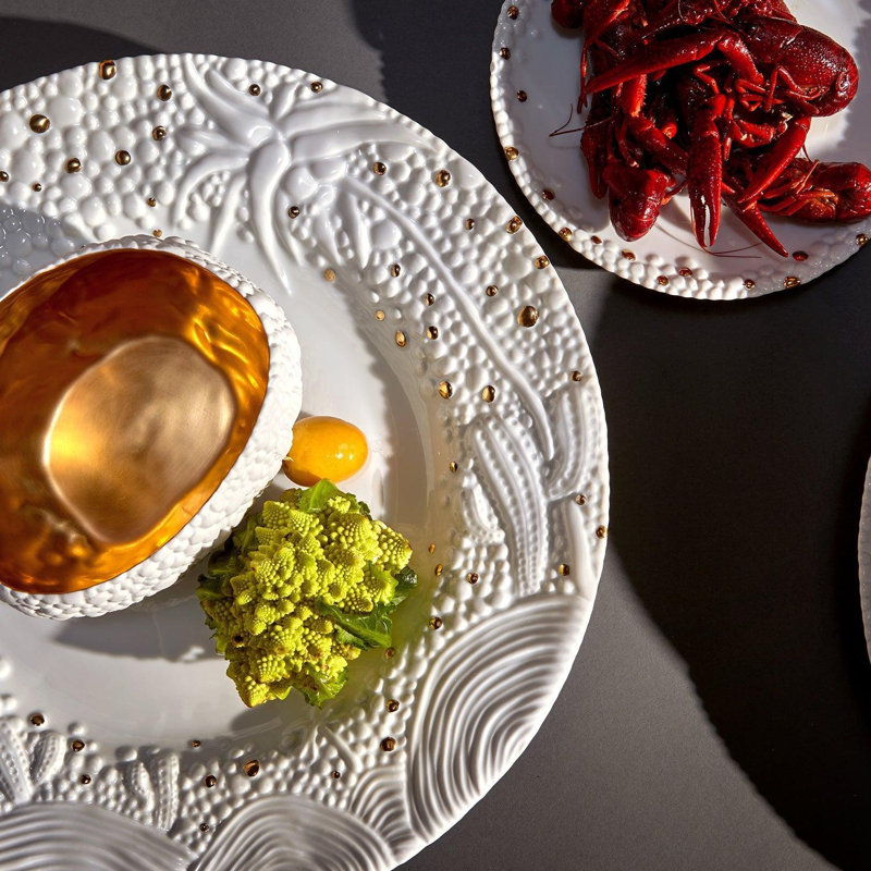 Haas Brothers Handmade 24k Gold Plated Dessert Bowl