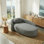 Méridienne moderne à compression ovale avec dossier et accoudoirs intégrés, chaise longue rembourrée et rembourrée Bouclé