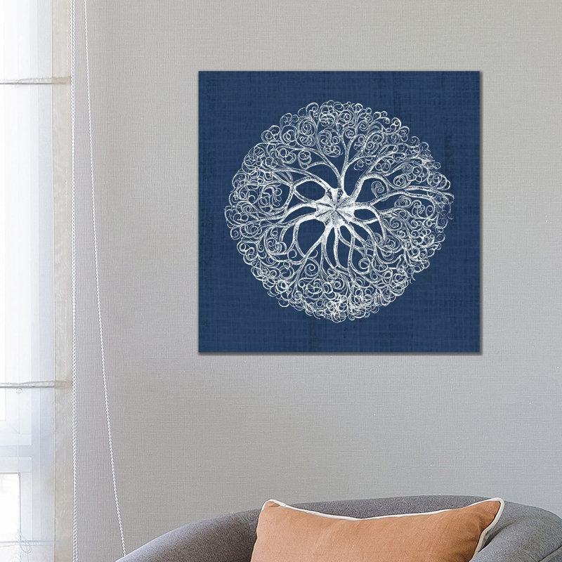 Sea Anemone On Indigo II by Vision Studio - Wrapped Canvas Gallery-Wrapped Canvas Giclée, 66cm H x 66cm W