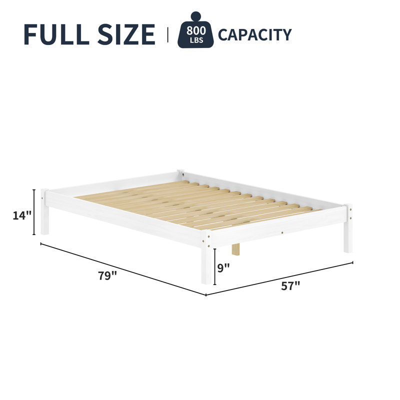 Lit plateforme Pine, Lit double, Blanc
