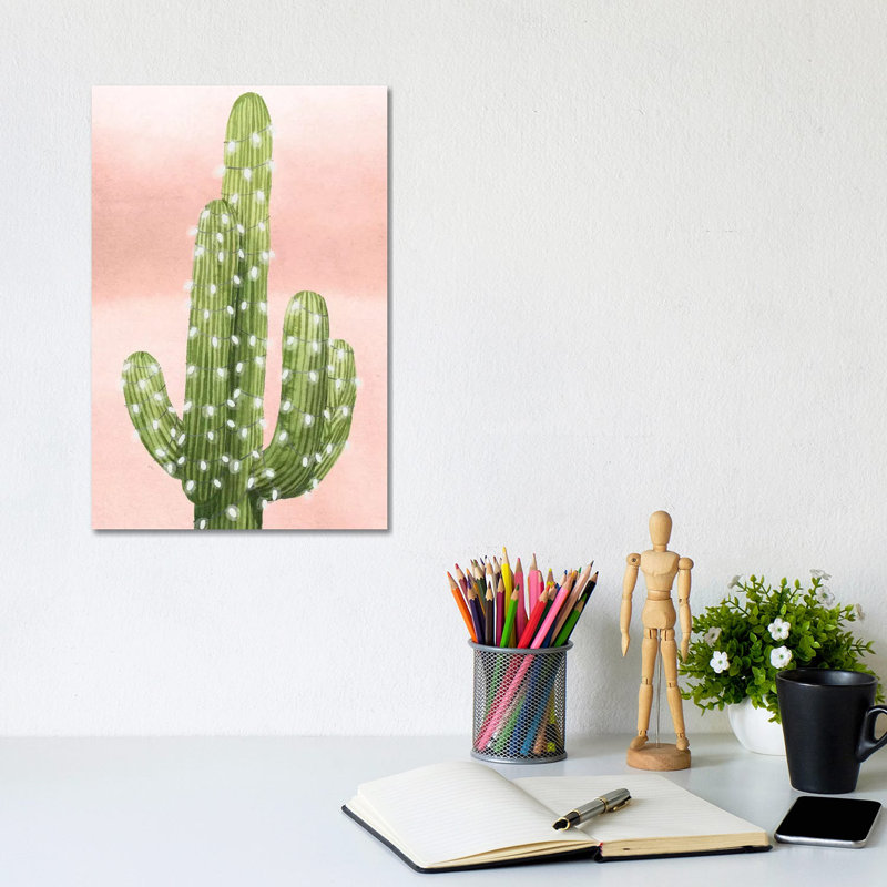 «Christmas Cactus Collection B» par Grace Popp - impression, Pas de tapis, Toile tendue, H 12 po x l 8 po x P 0,75 po