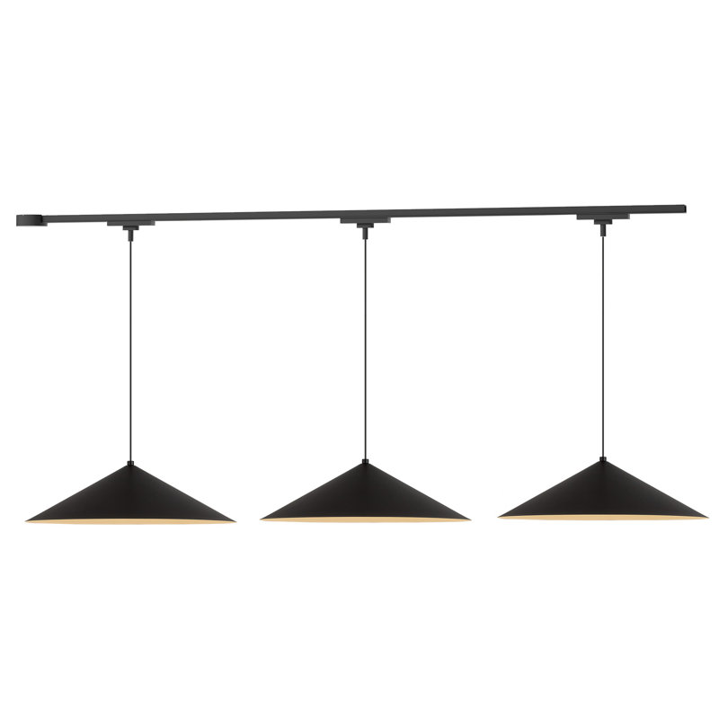 Luiz 81-in Black dimmable LED Trilo Ceiling Kit, Matte Black