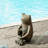 12''H MGO Bronze Squatting Frog Statue
