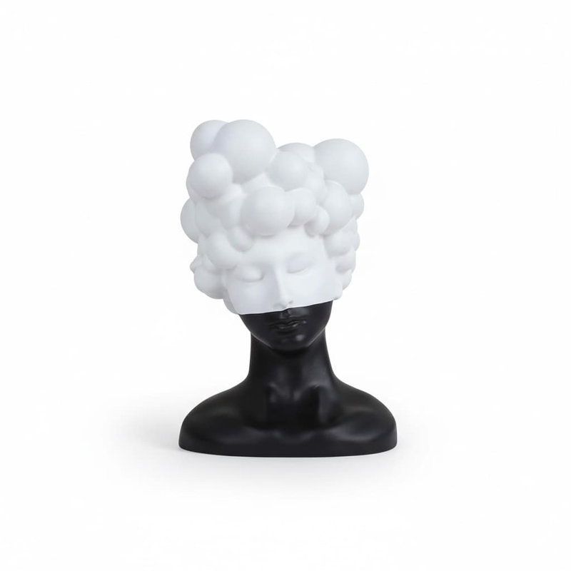 10.2" Black & White Abstract Female Statue - Home Office Desktop Decor