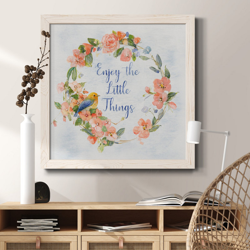 Summer Blooms - Peinture sur toile encadrée, Cadre blanc, H 35,5 po x l 35,5 po x P 1,5 po