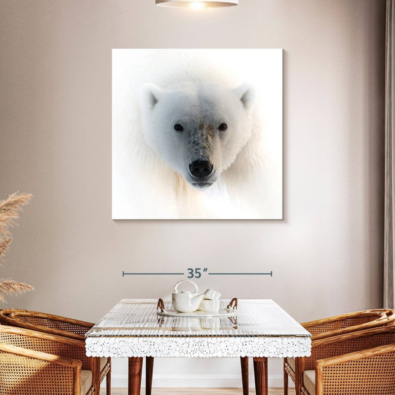 Portrait d'un ours polaire, H 39 po x l 39 po