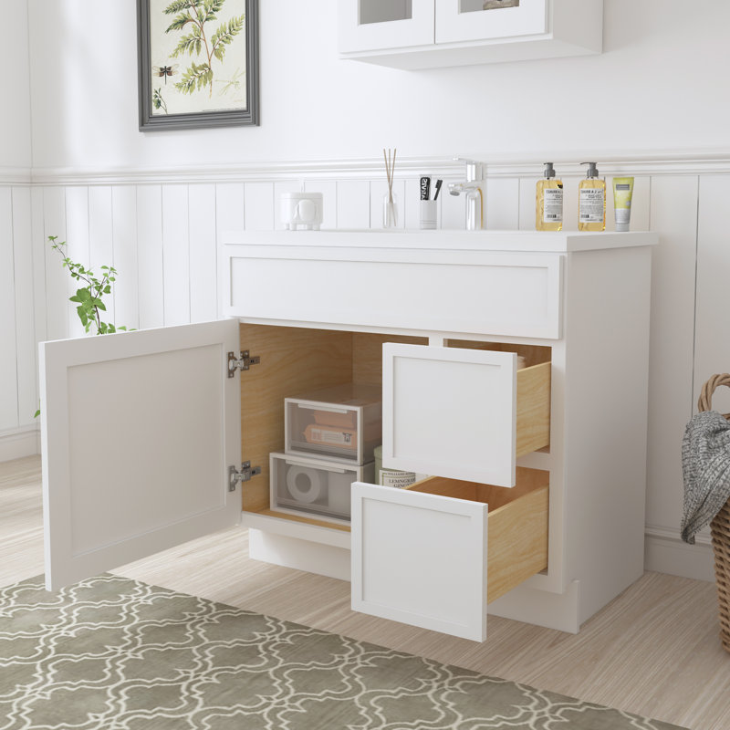 Base de meuble-lavabo simple 36 po seulement, Blanc