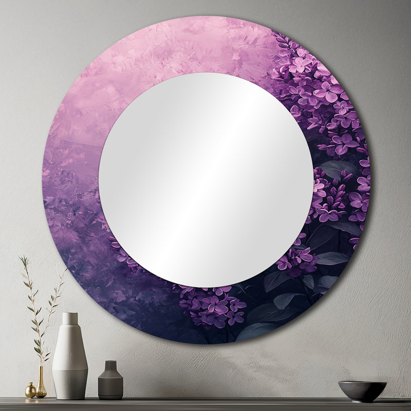 Lilas ombres dans le minimalisme monochrome I - art mural miroir lilas - imprimé sur métal, 36 po x 36 po