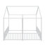 Lit de plancher en forme de maison, structure de lit plateforme double en métal avec rails