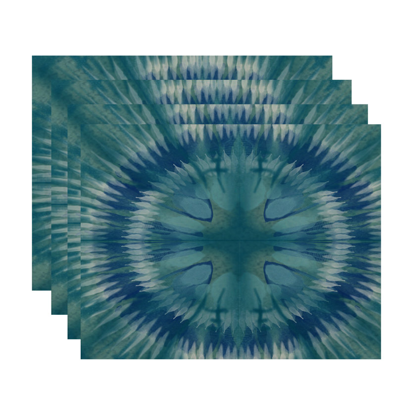 Alissiya Polyester Abstract Rectangle Placemat, Green