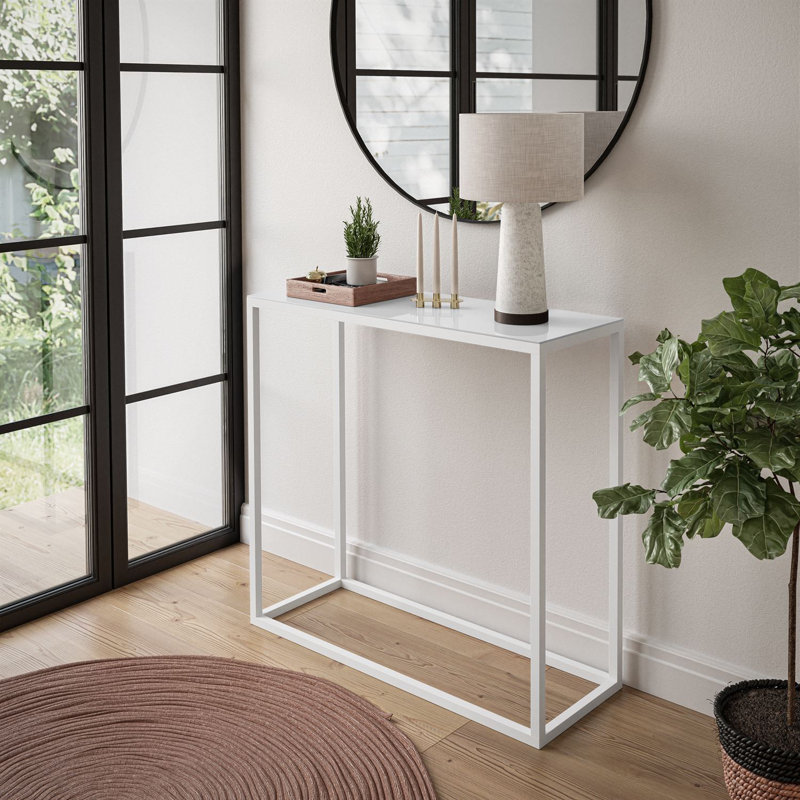 Calexico Console Table, White, White, 79cm H x 80cm W x 30cm D