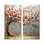 «Rose and Gold Cherry Blossom Tree By The Lake» - art mural cerisier en fleurs rose, ensemble de 2 impressions sur toile