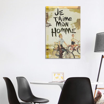Je T'aime Homme by Heather Landis - Print on Canvas