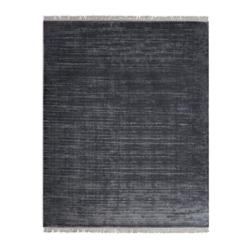 Fancy Area Rug in Indigo/Gray, Rectangle 9' x 12'