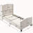 Twin Size Bed Frame with 49.21"High Back Upholstered Headboard and 27.17" High Footboard,Teddy Velvet,12 Slat Support,Solid Wood Feet,No Box Spring Needed(Ivory white)-1374415319