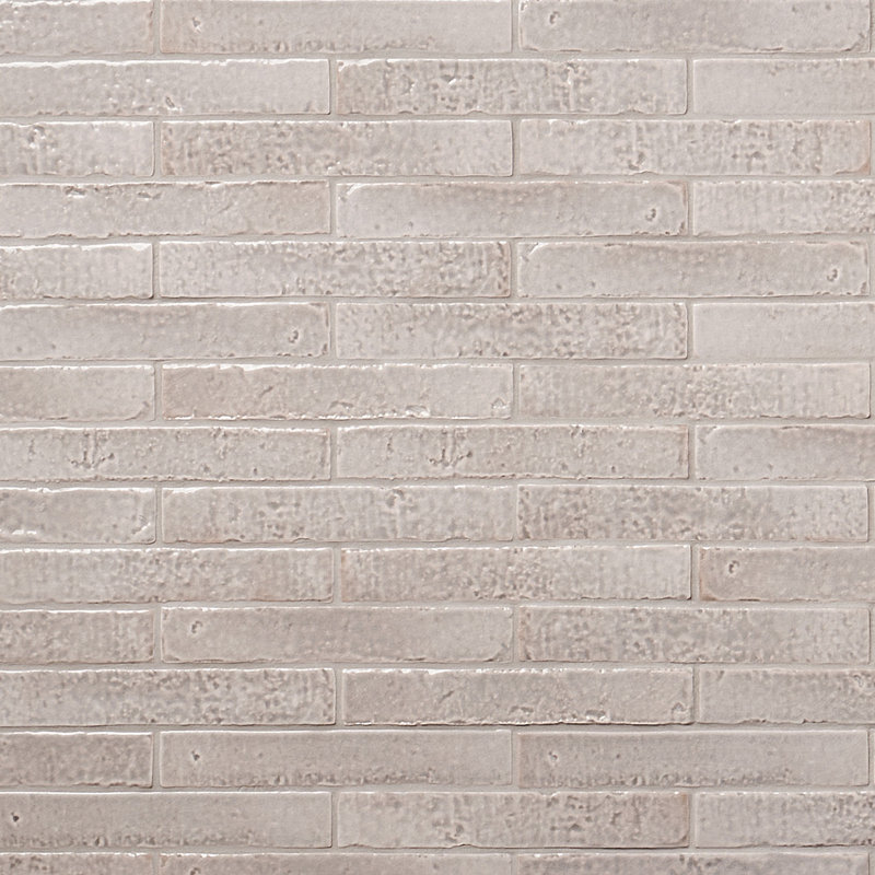 Wabi Sabi 1.5x 9 Crackled Glossy Ceramic Subway Wall Tile, Gray