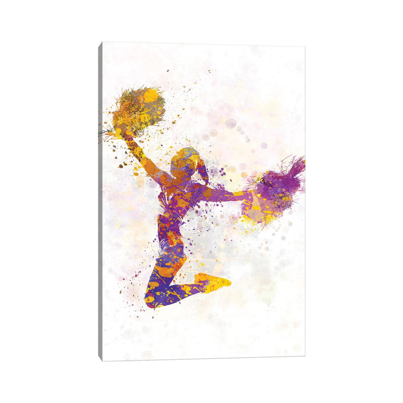 Young Woman Cheerleader III 1 Piece Wrapped Canvas Painting, 30.48 cm H x 45.72 cm W