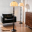 Tissus beige-blanc + brun-noisette + lampes sur pied en bois massif-132942876