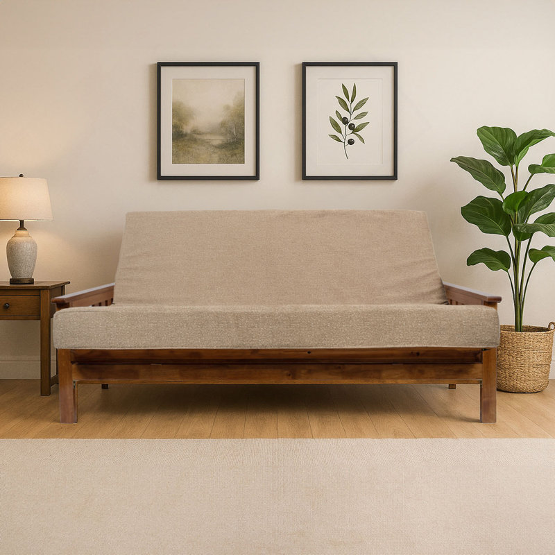 Memory Foam Infused Futon Mattress Full XL – Washable Removable Cover, Heavy-Duty Zipper, Thick Foldable Sofa Bed Cushion For Guest Room, Apartment, Dorm (Frame NOT Included)