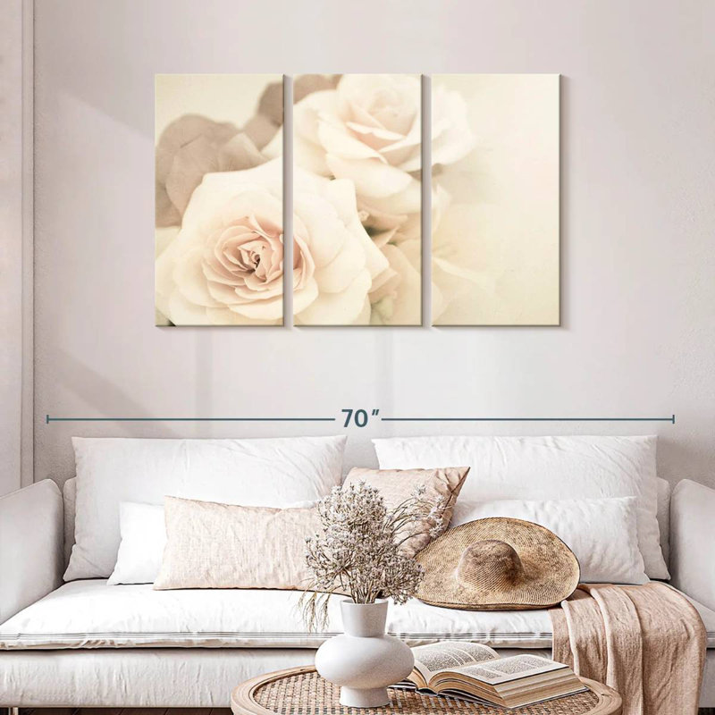 Harnek, roses rétro douces, H 28 po x l 45 po