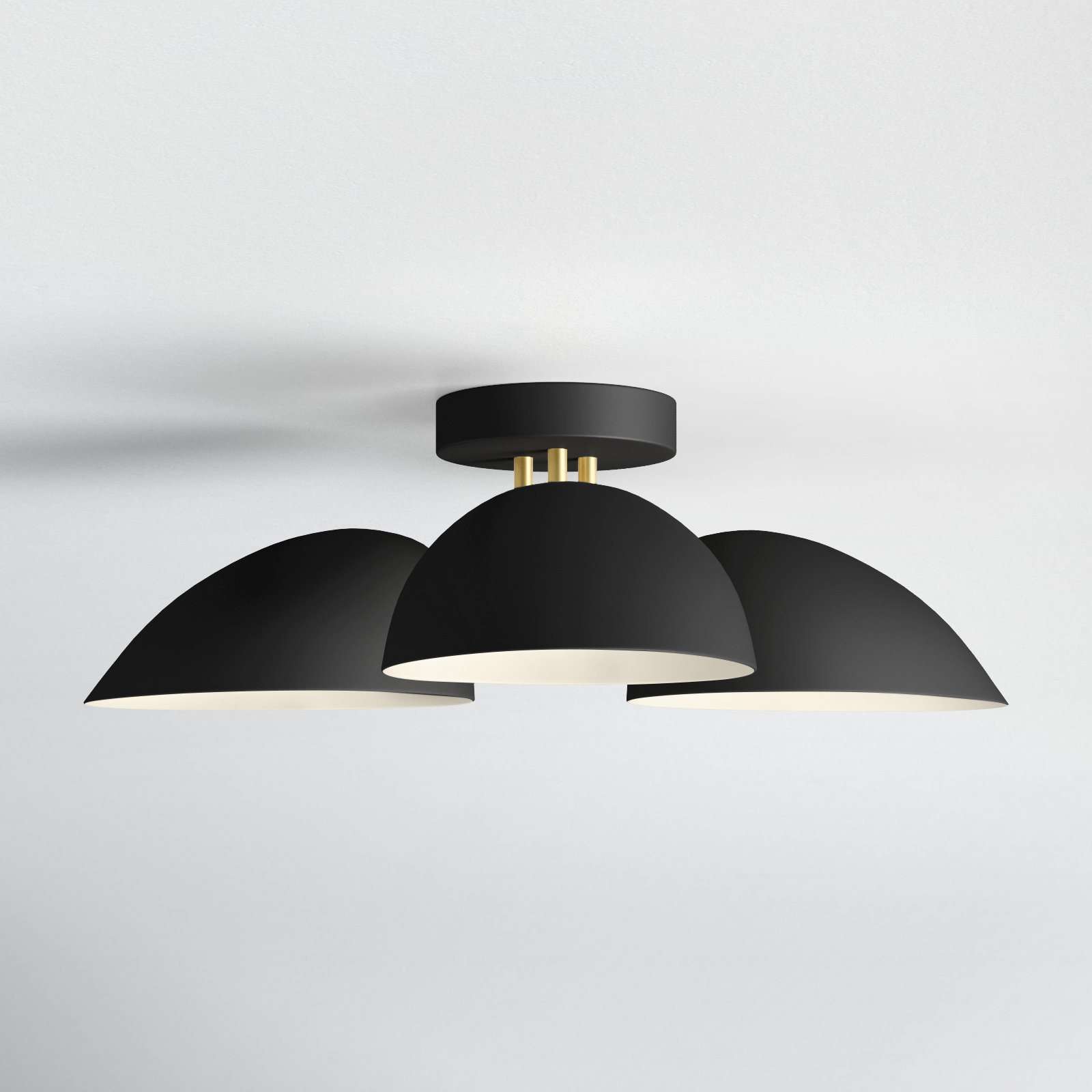 Adarna 3-Light Semi Flush Mount, Midnight Black
