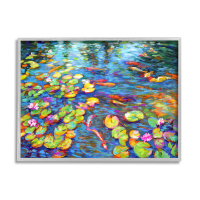Poisson koi et nénuphars par Leon Devenice
