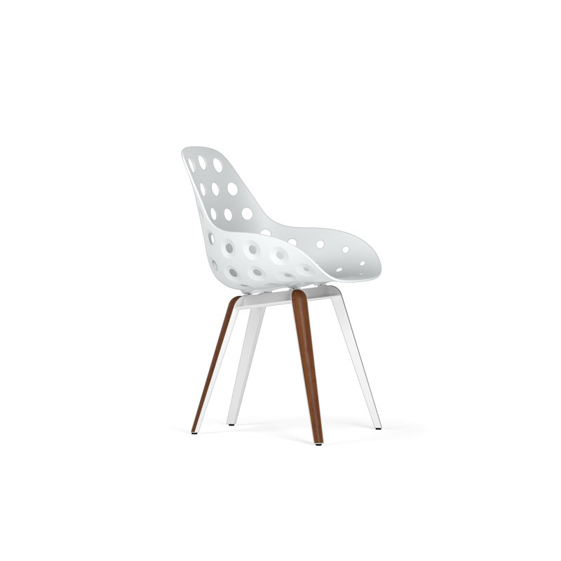 Fauteuil Gallatin, Blanc/noyer