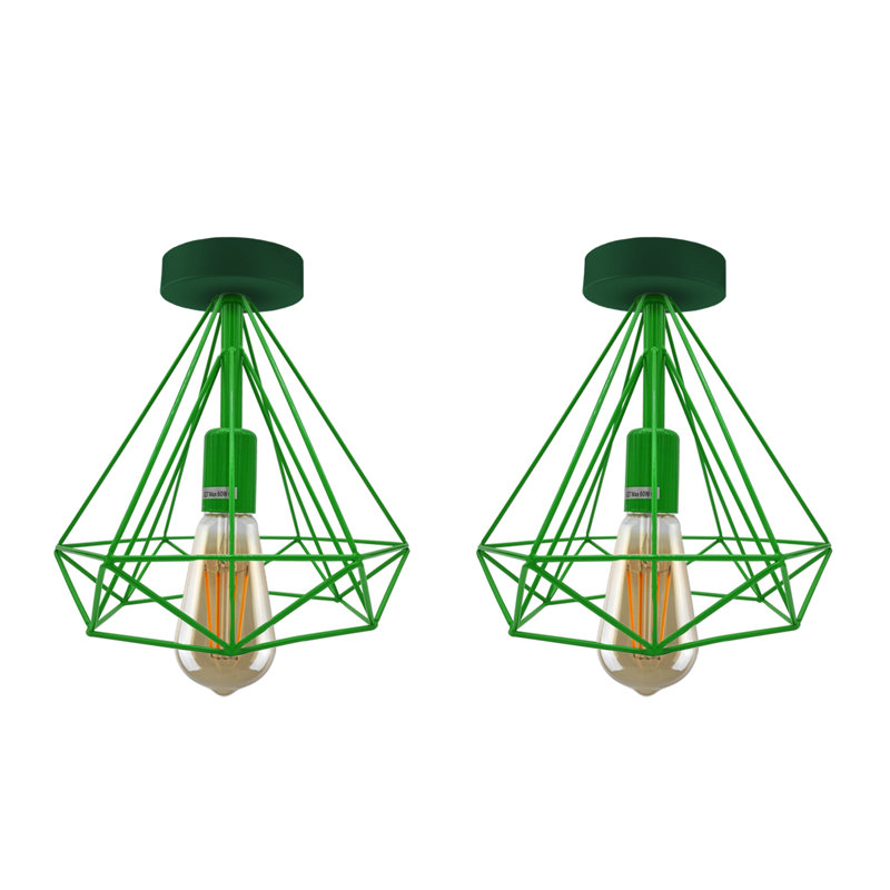 Aliahna Flush Mount, Green