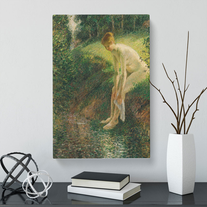 Lady Cleaning Her Leg by Camille Pissarro - Wrapped Canvas, 76cm H x 50cm W x 3cm D