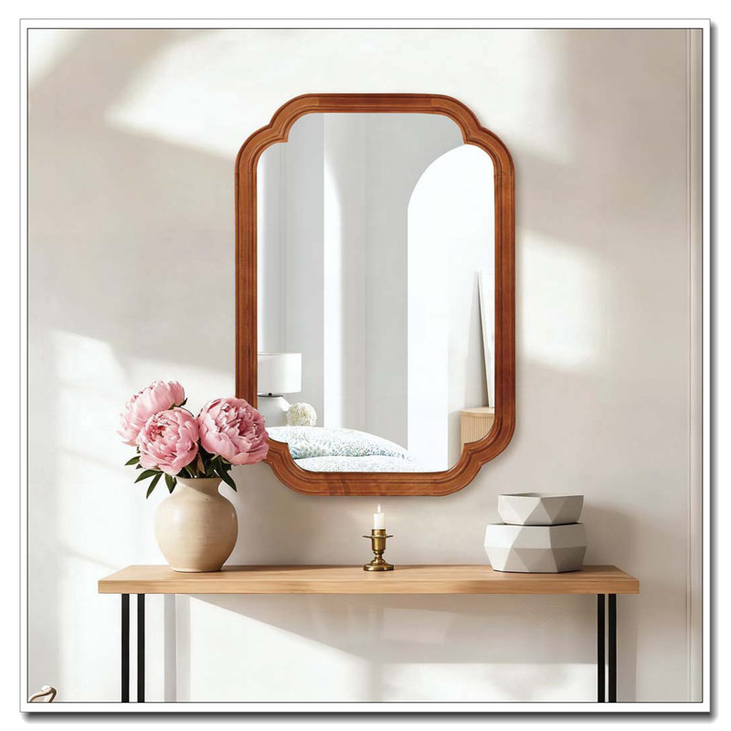 Miroir de coin 20 po x 30 po, 30 po x 20 po, Brun jaune