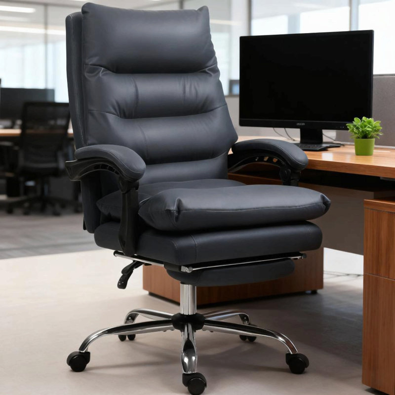 Fauteuil de direction à haut dossier, Silver, Polyester, Dark Gray