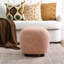 Fauteuil pivotant rembourré en lin avec repose-pieds-1350640583