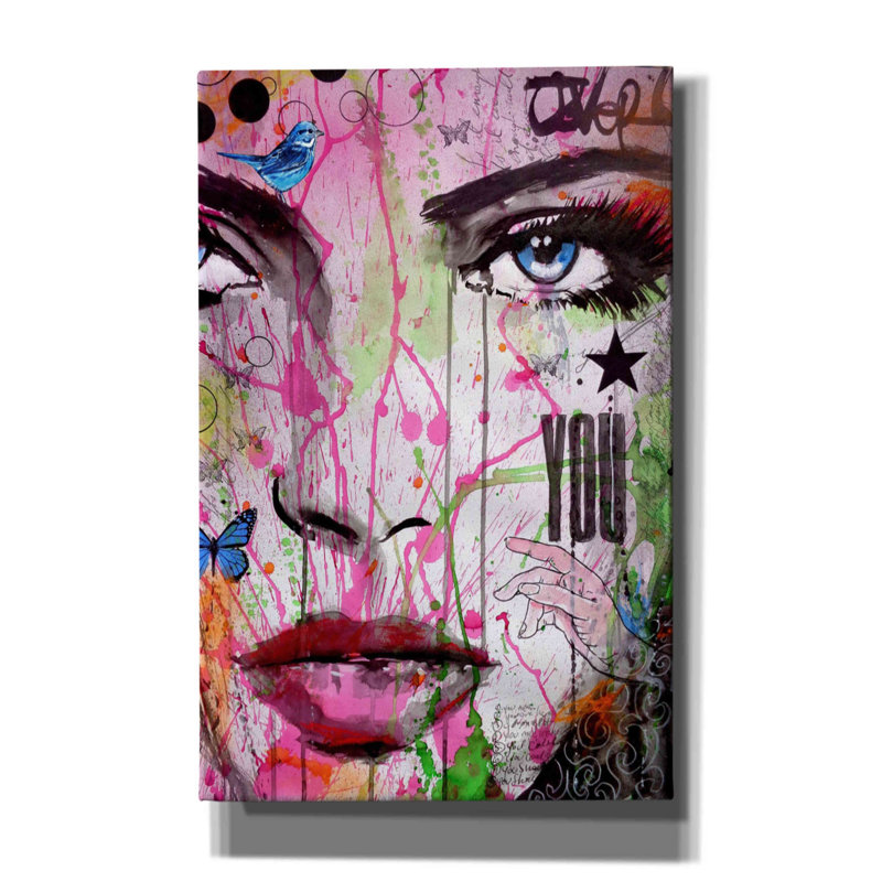 «You» par Loui Jover, toile, art mural, H 40 po x l 26 po x P 1,5 po