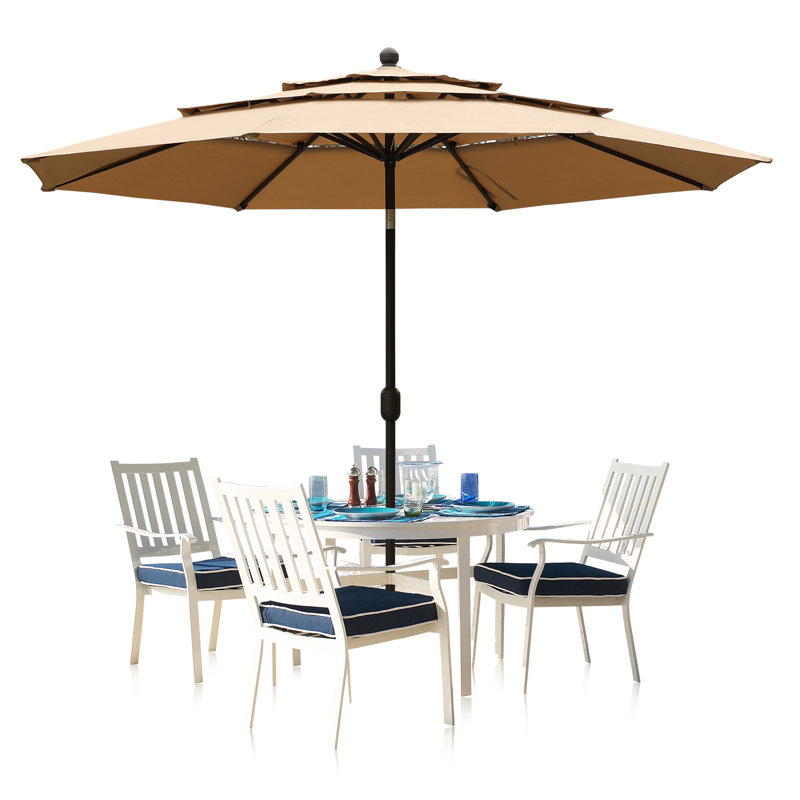 Ocilla 10ft 3 Tier Patio Umbrella, Khaki