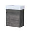 Meuble-lavabo mural profond de 18,25 po avec lavabo en résine blanche, porte simple à fermeture en douceur et rangement 18 po