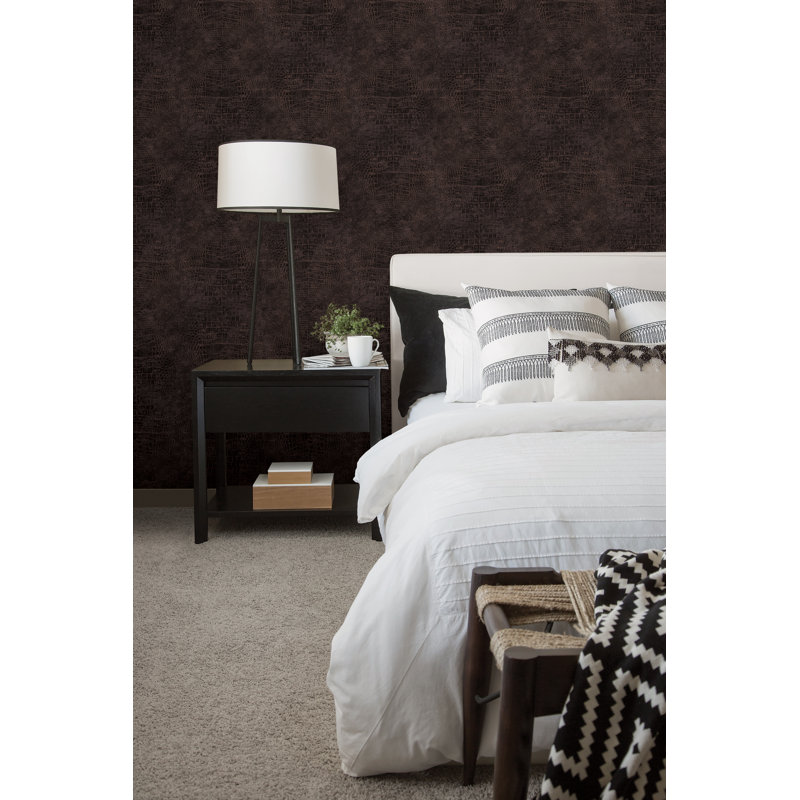 10m x 53cm Matte Wallpaper Roll, Brown/Black