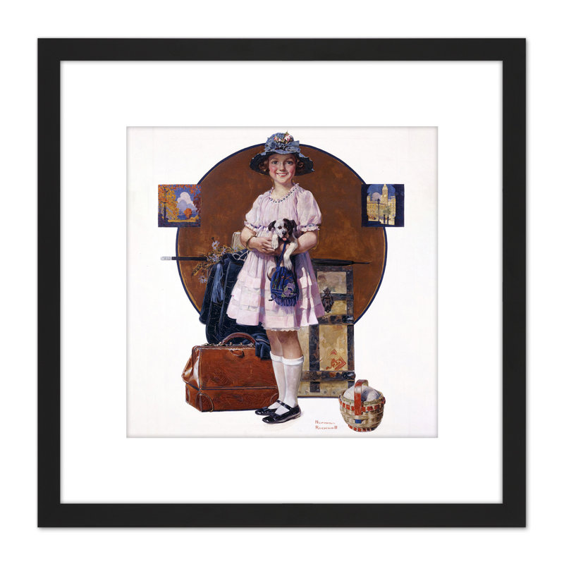 Vacations Over Girl Returning Summer Trip by Norman Rockwell - Single Picture Frame Painting