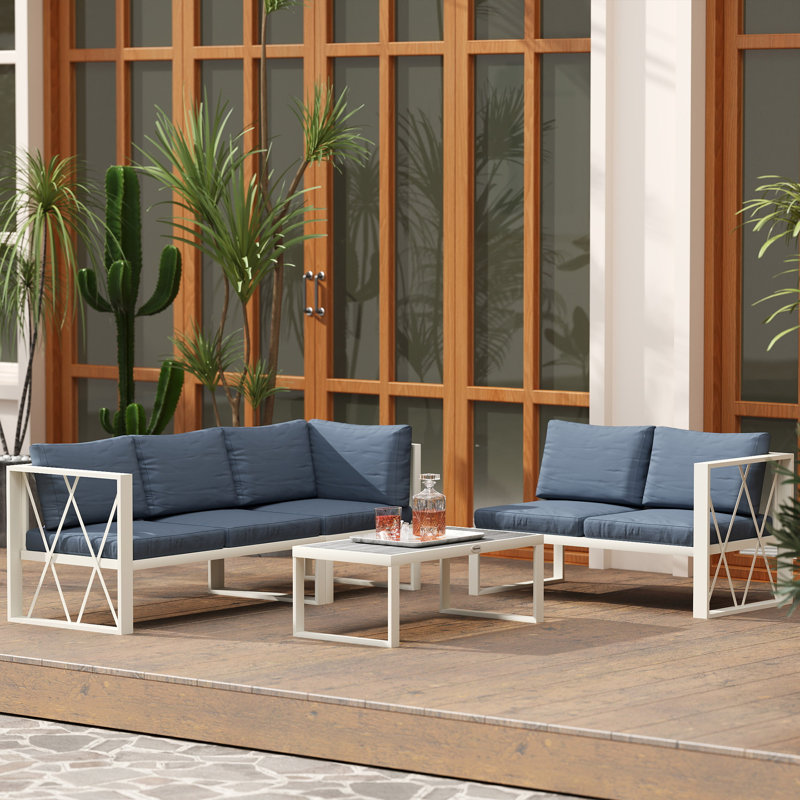 Wicker 5 - Person Garden Lounge Set with Cushions