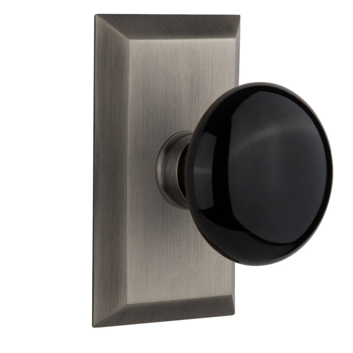Studio Plate with Black Porcelain Door Knob Nostalgic Warehouse 