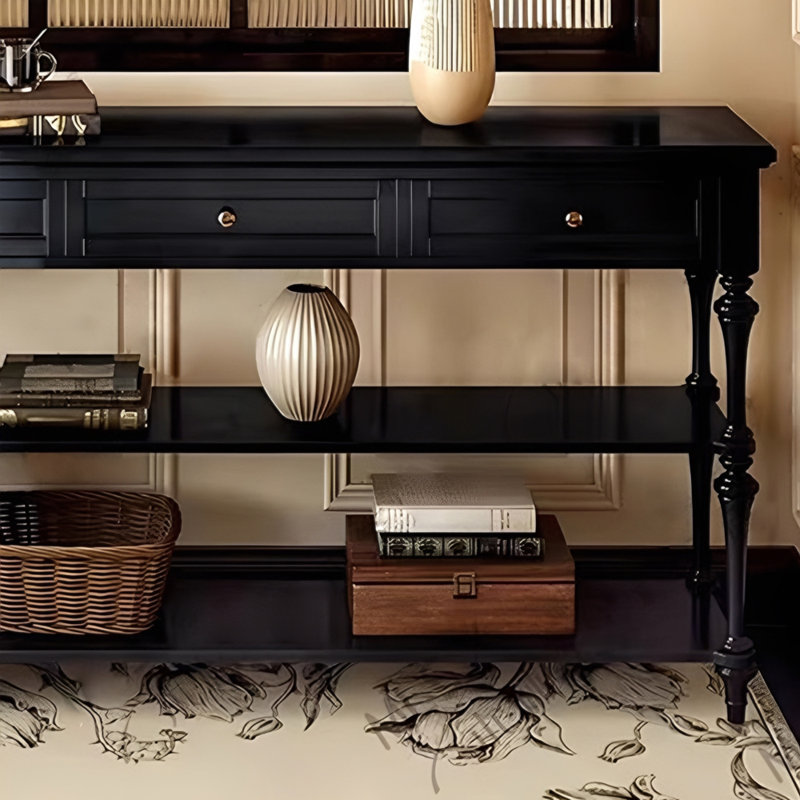 Console rétro de style français, H 35,4 po x l 55,1 po x P 15,7 po