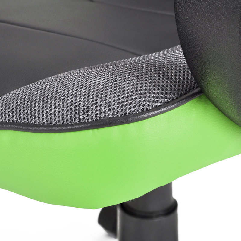 Wade Logan Abbottsford Faux Leather PC & Racing Game Chair, Green/Black